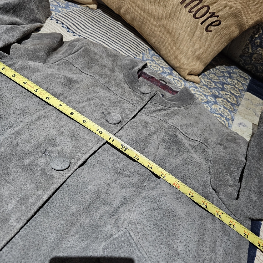 Sonoma Women's Gray Leather Jacket, SIZE LARGE. - Picture 4 of 5